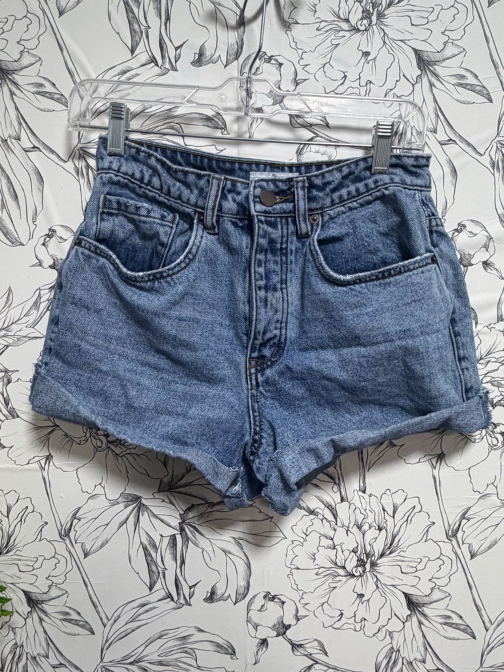 O'Neill Vintage Blue High-Rise Rolled Hem Jean Shorts